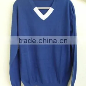 The V Neck High Light Color Pullover Casual Men Knitted Sweater Men (Maco Johnston) thumbnail-1