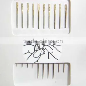 Hand Sewing Needles Self Threading Needles Two Golden Eyes 38mm thumbnail-5