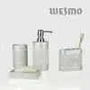 WBP0276A Break Resistance 4 Piece White Polyresin Bathroom Accessories Set thumbnail-1