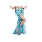 Ladies Crystal Cotton Belly Dancer Skirt With Shining Hot Drilling In Light Blue thumbnail-1