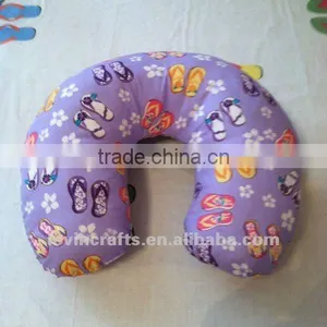 Travel Neck Pillow Purple Flip Flops Hawaiian Theme thumbnail-1