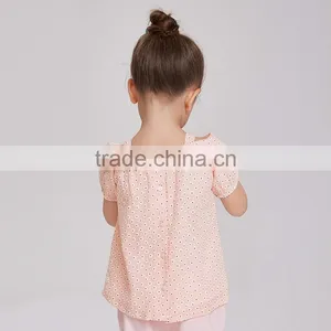 Children's Suspenders Cold Shoulder Daisy Prints Tops T Shirt thumbnail-2