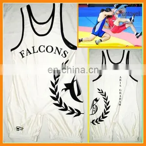 Custom Design Sublimated Lycra Wrestling Wear/ Dye Sublimated Wrestling Singlets/ Custom Design Wrestling Singlet thumbnail-1