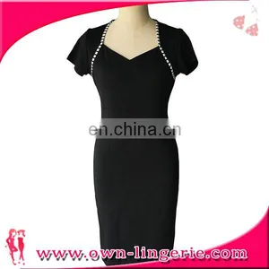 Female Clothing Factory Ladies Knee Lenght Evening Party Wear Elegant Bodycon Dresses for Women thumbnail-1