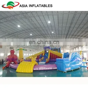 Big Inflatable Water Pool With Slide / Inflatable Water Amusement Park Equipment thumbnail-1