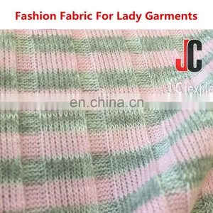 High Quality T/R Pyeing Velour Lycra Fabric Knit Rib Trim Stripe Fabric thumbnail-3