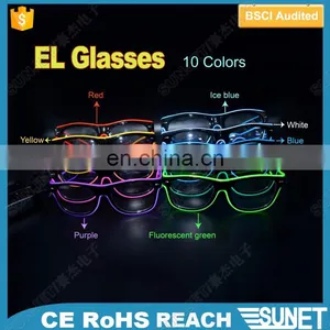 Hot Sale Multicolor Bright LED Glasses Festival LED Glow EL Glasses thumbnail-1