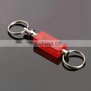 2016 Promotional Wholesale New Style Rubber Plastic Red Color Double Ring Keychain thumbnail-2