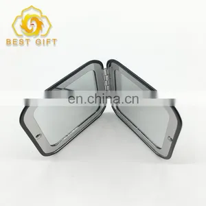 Small Mini Square Ladies Compact Aluminum Metal Mirror thumbnail-5