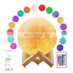 Switch Night Light 16 Colors Home Decoration Creative Gift Rechargeable 3d Print Led Moon Light Lamp Night Light For Kids thumbnail-2