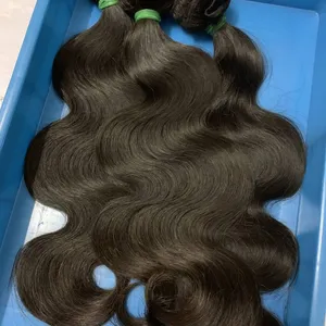 KHH Body Wave Brazilian Human Hair Bundles Natural Black Remy Hair Extensions thumbnail-2