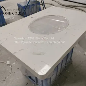 Good Quality Factory Directly Polish Kitchen Quartz Stone Countertop thumbnail-3