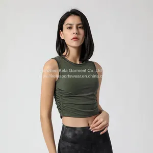 Summer Gym Yoga Wear Clothing Top Grade Quick Dry Women Fitness Gym Sports Wear Running Yoga T-shirt thumbnail-4