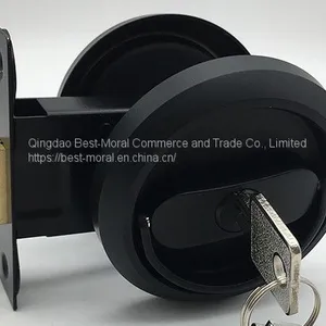 Black Color Hidden Round Shaped Sliding Door Lock thumbnail-4
