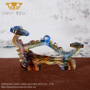 Casting Liuli Art Chinese Traditional Feng Shui Decoration Large Size Ruyi Home Decor thumbnail-5