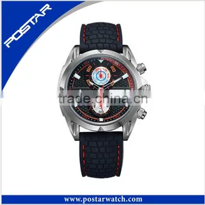 Mens Vintage Luxury Custom Western Sports Military Full Stainless Steel 5ATM Water Resistant Leather Wrist Watches thumbnail-2