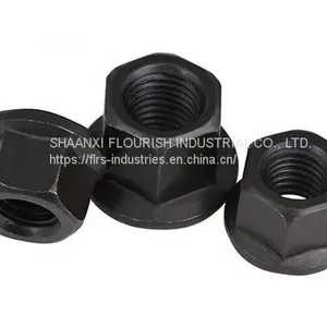 Black Plating M6 - M48 Hex Flange Nuts , Hex Collar Nut DIN 6331 Standard thumbnail-1