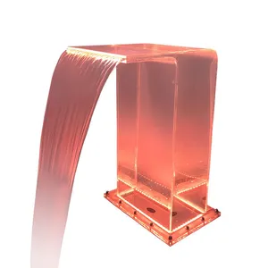 SPA Equipment Transparent RGB Led Light Water Curtain Swimming Pool Acrylic Fountains Jet Waterfall thumbnail-5