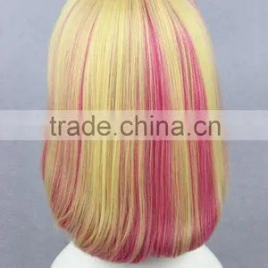 Cheap Wholesale High Quality 35CM Short Colorful Blonde Rose Red Women Lolita Party Wig thumbnail-4