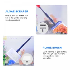 Boxtech Fish Tank Cleaner 6 in 1 Kit,Adjustable Long Handle Aquarium Cleaning Tool Set thumbnail-4