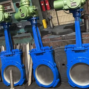 Motorized Knife Gate Valve Electric Operated EPDM Two-way Soft Seal Cast Iron WCB Wafer Flange Knife Gate Valve thumbnail-2