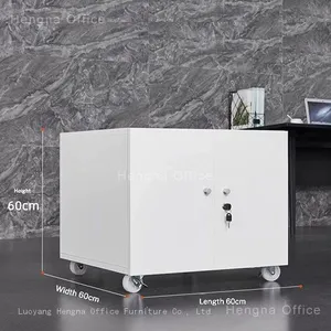 Commercial Rolling Printer Cabinet , Secure Metal Storage Cart With Door & Adjustable Shelf, Heavy Load Capacity thumbnail-3
