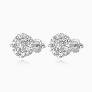 Shining Star Jewelry Fashion Earrings Wholesale Round Moissanite Men Earrings thumbnail-3