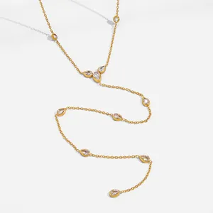 18K Gold Plated Stainless Steel CZ Resin Filled DIY Tassel Necklace Bracelet Charms thumbnail-5