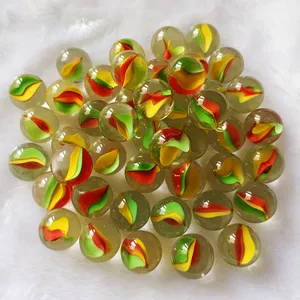 16mm x 25mm Cat's Eye High-White Three-Color Glass Marble Jumper Game Machine Use thumbnail-1