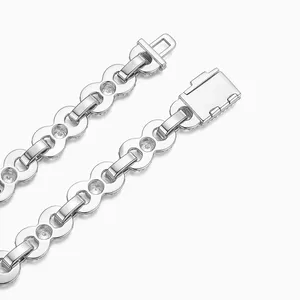 Shining Star Jewelry Cubic Zirconia Chain Iced Out Geometric Link Necklace thumbnail-5