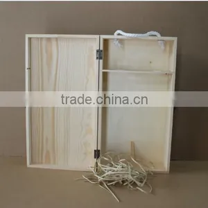 Custom Wooden Gift Packaging Wine Box Design for 2 Bottles,christmas Wine Bottle Gift Box thumbnail-4