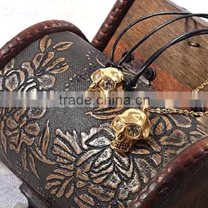 Stainless Steel Necklace Chain Skull Plated Gold Skull Necklace thumbnail-5