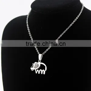 High Quality Stainless Steel Cute Elephant Necklace Diamond Elephant Pendant Necklace Wholesale thumbnail-2
