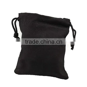Black Cotton Gift Drawstring Pouch thumbnail-1