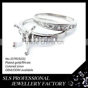 100% 925 Sterling Silver Material Plated Gold/rose Gold/RH Fashion Jewelry Wholesale Wedding Jewelry Couple Love Band Rings thumbnail-1