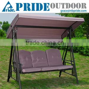 3-seat Garden Patio Shade Swing Hanging Chair Outdoor Canopy Swing Chair thumbnail-1