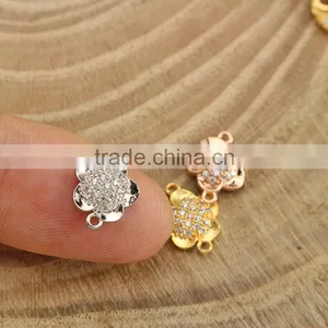 CZ6638 Mirco cz Pave Bracelet Flower Charm Connector,charms for Bracelet Making Quality Choice thumbnail-2
