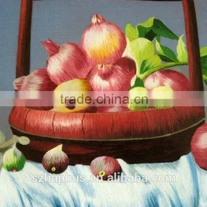 Handmade Embroidery on Silk Fabric for Home Decoration Pomegranate thumbnail-3