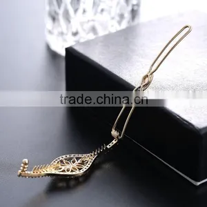 Korean Elegant Women Oval Full Rhinestones Crystal Barrette Hair Clip Hairpin thumbnail-2