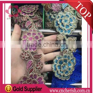 2016 African Heavy Lace Fabric Ethnic Necklace for Fashion Dress Embroidery Trim Quality Choice thumbnail-1