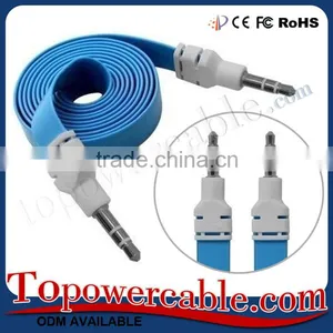 Wholesale Flat Noodle Design 3.5Mm Stereo Auxillary Audio Cable Extension thumbnail-1