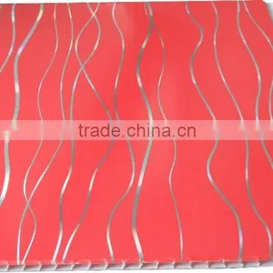 Red Wave Silver 25cm Hot Foil Stamping Pvc Ceiling Panel, Plastic Ceiling T058 thumbnail-1
