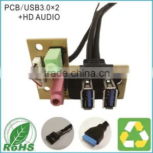USB 2.0 and USB 3.0 Audio Front Panel for Computer thumbnail-2