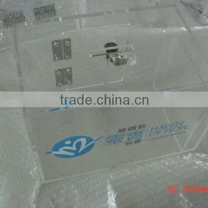 Custom Various Sizes Acrylic Donation Box With Lock thumbnail-1