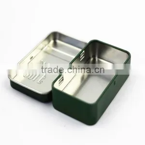 OEM Glossy Lamination Varnish Printing Rectangular Metal Lip Balm Container With Hinge thumbnail-2