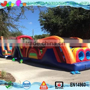 Commercial Warrior Dash Inflatable Obstacle Course With 27 ft Rock Climb Slide Supplier's Choice thumbnail-1