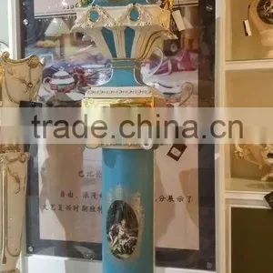 2016 New Design Antique Luxury 30"ceramic Porcelain Art Roman Pillar With Vase for Decoration thumbnail-4