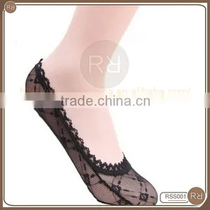 RSS001 Fashion Design Woman's Lace Silk Boat Socks Quality Choice thumbnail-1