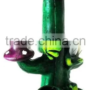Figurine Shaped Hand Crafted Smoking Pipes - Frog W/. Tall Mush thumbnail-2