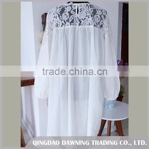 Fashionable Embroidered White Cotton Nightdress/Dressing Gown thumbnail-2